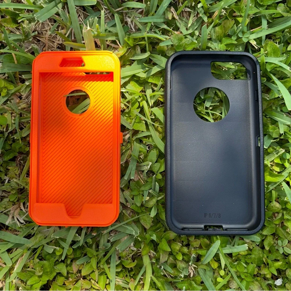 Rugged Black and Orange Phone Case /iPhone 8 plus